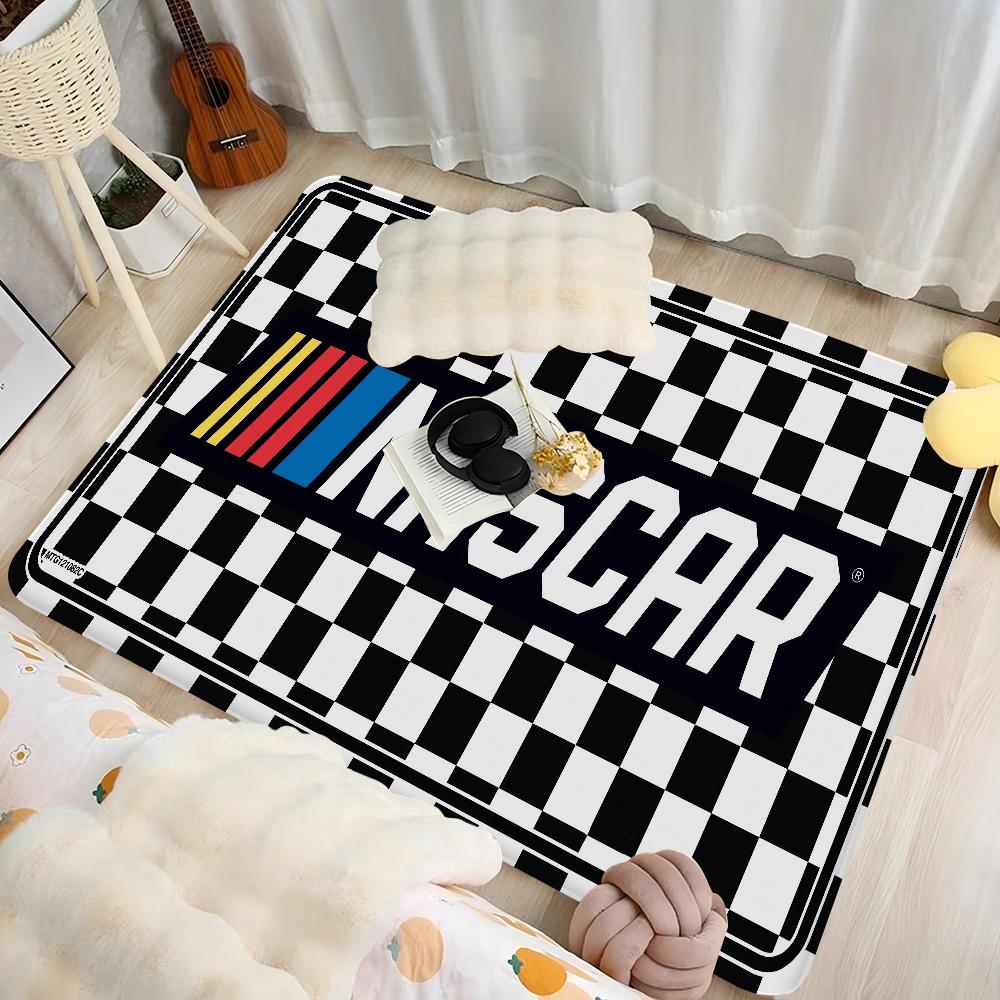 N-NASCARS Racing Car Hallway Carpet Non-Slip Laundry Room Mat Laundry Decor Balcony Child Living Room Toilet Rug