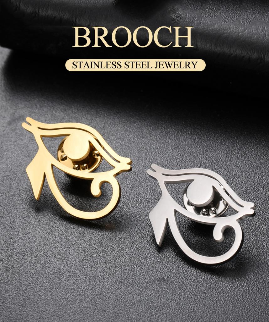 Dawapara Staroegipski Symbol Oka Broszka Oko Horusa Broszka Biżuteria Duchowa Amulet Ochronny Akcesorium ze Stali Nierdzewnej