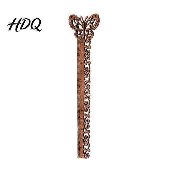 Classical Charm Bookmark Butterfly Ginkgo Ruler 2 in 1 Metal Measuring Page