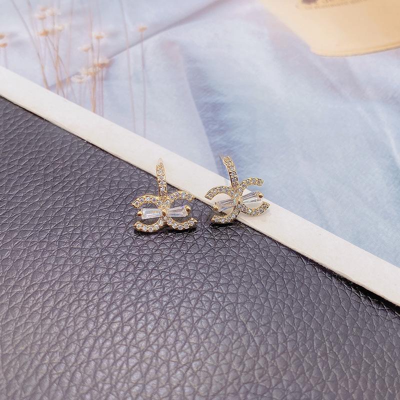 Ohrringe mit Mikro-Intarsien-Diamanten, Silbernadel-Ohrringe, modisch, trendig, einfach und kompakt, neue Ohren