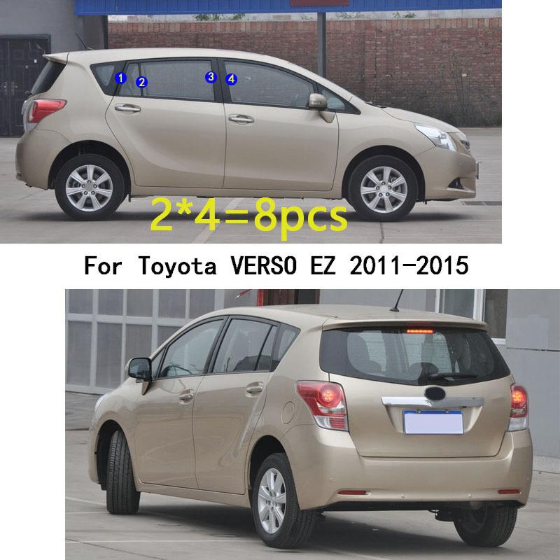 Car TPU/Glossy Mirror Pillar Post Cover Door Trim Window Molding Stickers Plate For Toyota VERSO EZ 2011 2012 2013 2014 2015