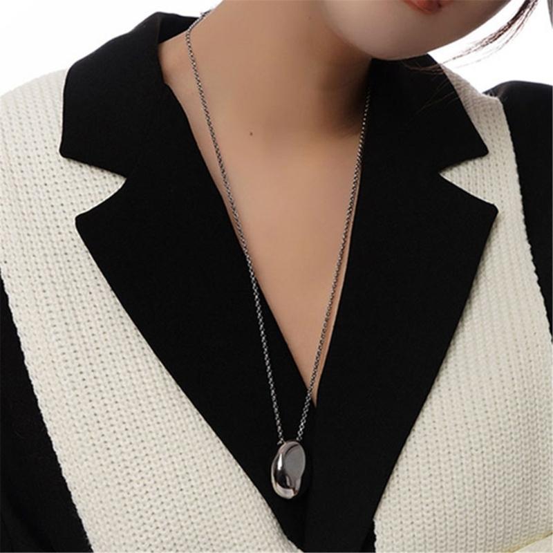 Water Drop Pendant Necklace for Women Titanium Steel Clavicle Chain Waterproof Choker Aesthetic Collar Jewelry Gift