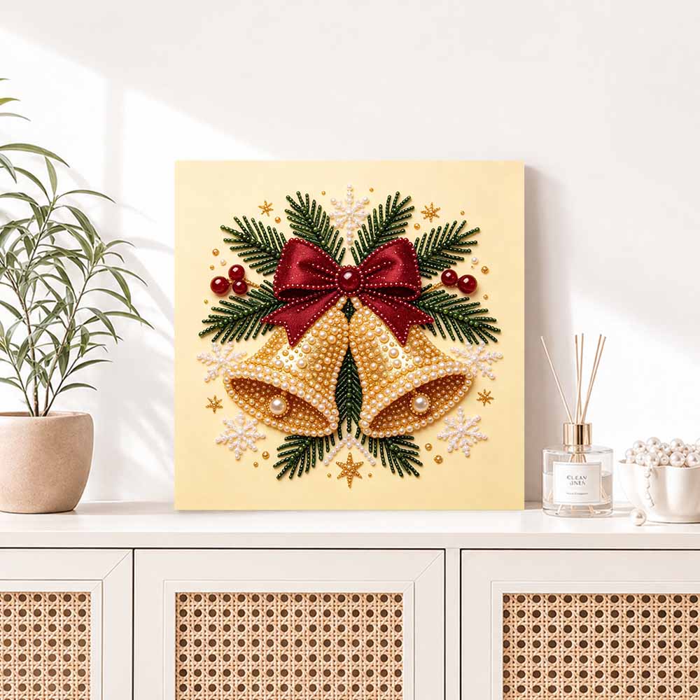 Pearl Painting Christmas Bells Art Kit DIY Home Decor Painting