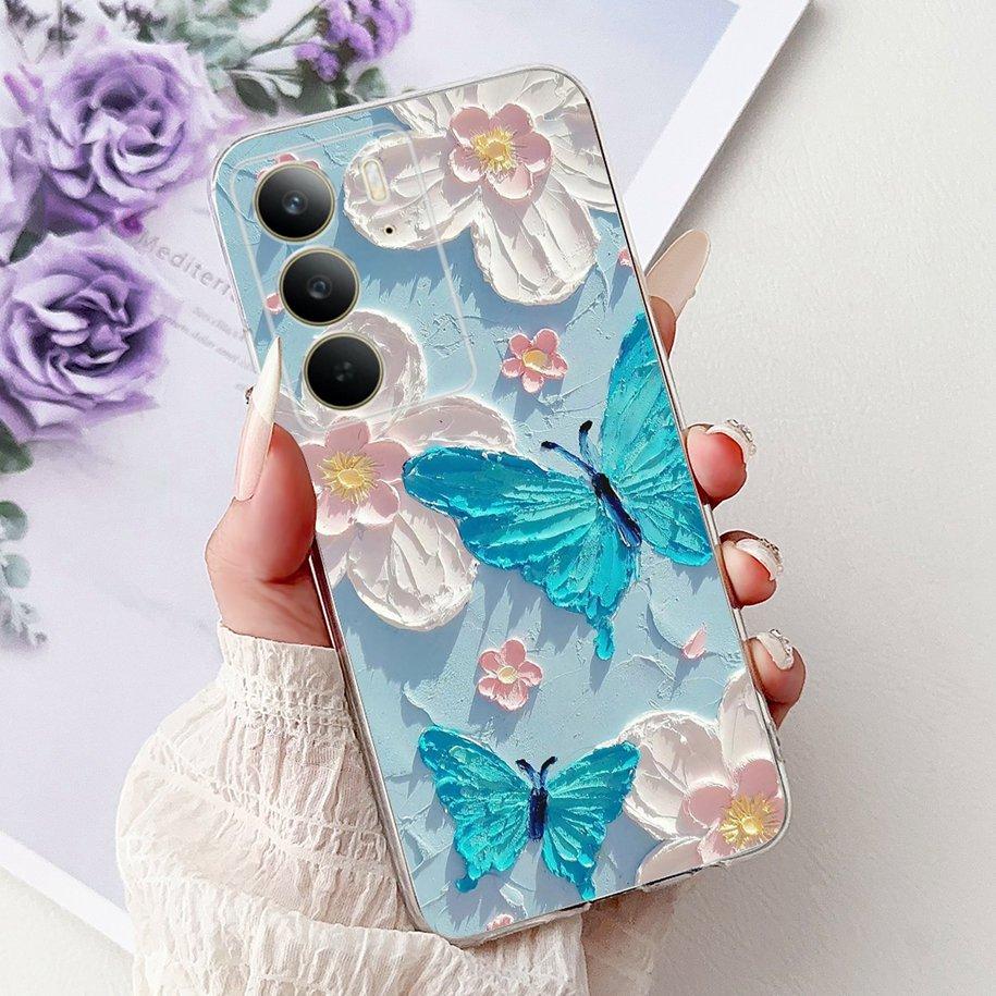 For OPPO Realme C75 4G Case 2025 New Fashion Butterfly Love Heart Flower Soft Transparent Silicone Cover For RealmeC75 C 75 Etui