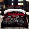 Motorcycle Rider Bed Duvet Cover Set Queen Calico Twin Size Comforter Cover Bedding Set Single King Soft Polyester Quilt Cover