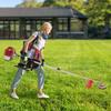 26cc Gas-Powered Weed Wacker - 2-Stroke Weed Eater Grass Trimmer with Adjustable Handle & Dual Blade Heads for Home/Orchard