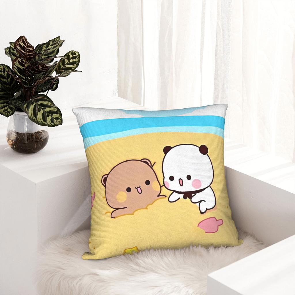 Bear Cartoon Cute Bubu Dudu Pillowcase Printing Polyester Cushion Cover Decorative Throw Pillow Case Cover Home Zipper 45*45Cm