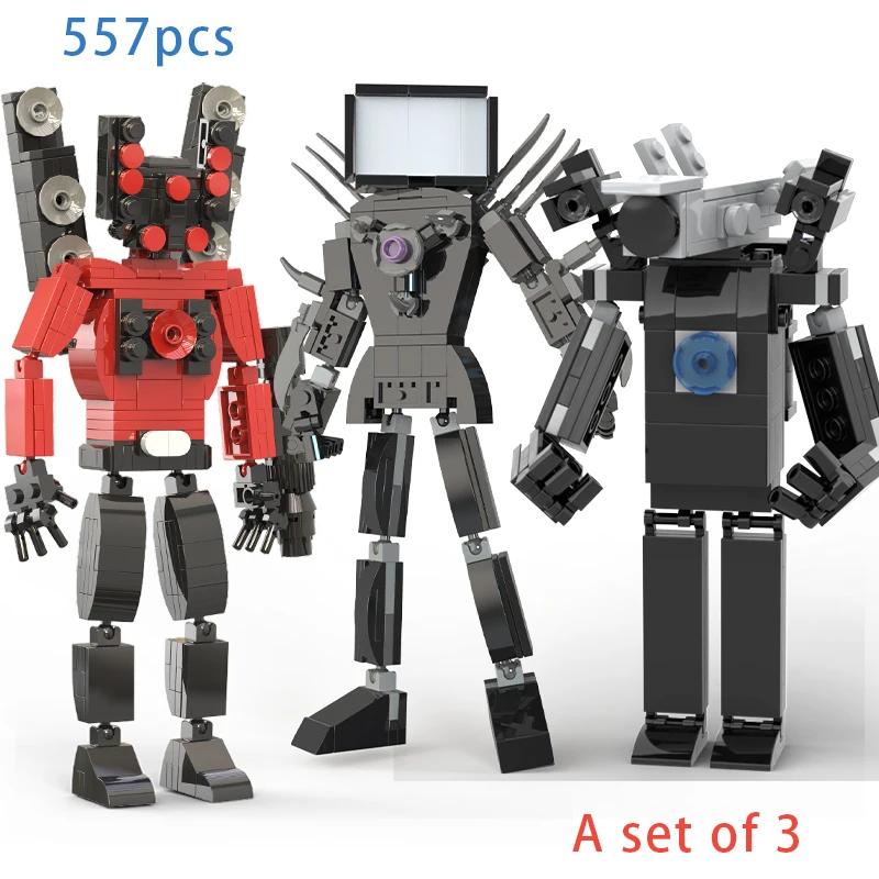 MOC Skibidi Toilette Bausteine Set Titan Speakerman Cameraman Tvman Steine DIY Modell Spielzeug für Kinder Neujahrs Geburtstagsgeschenke