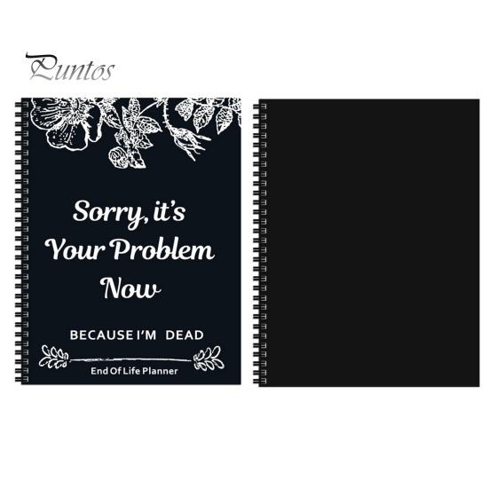 End of Life-Planer-Notizbuch, A4-Größe, 73 Blatt, dickes Papier, kompaktes, leichtes, spiralgebundenes Death-Binder-Kit