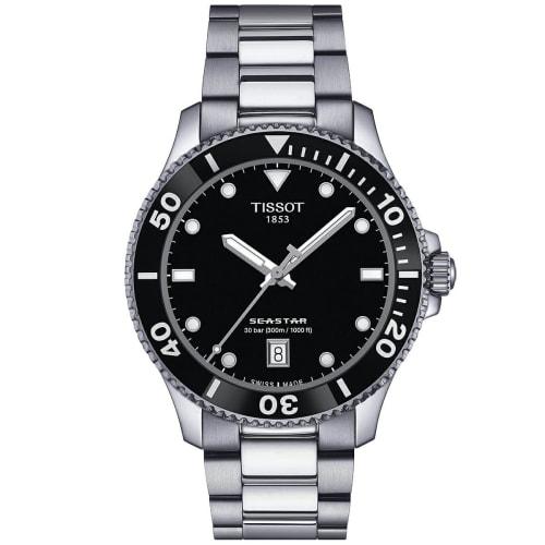 Tissot Seastar 1000 40mm Bracelet with Black Dial, Officially Imported, Men's Watch, Model T1204101105100