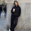 Athletic Set for Women Tracksuit 2 Piece Set, Long Sleeve Sweatshirt Wide Leg Sport Easy Care Machine Washable Sportswear Pants Lightweight
