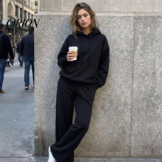 Athletic Set for Women Tracksuit 2 Piece Set, Long Sleeve Sweatshirt Wide Leg Sport Easy Care Machine Washable Sportswear Pants Lightweight