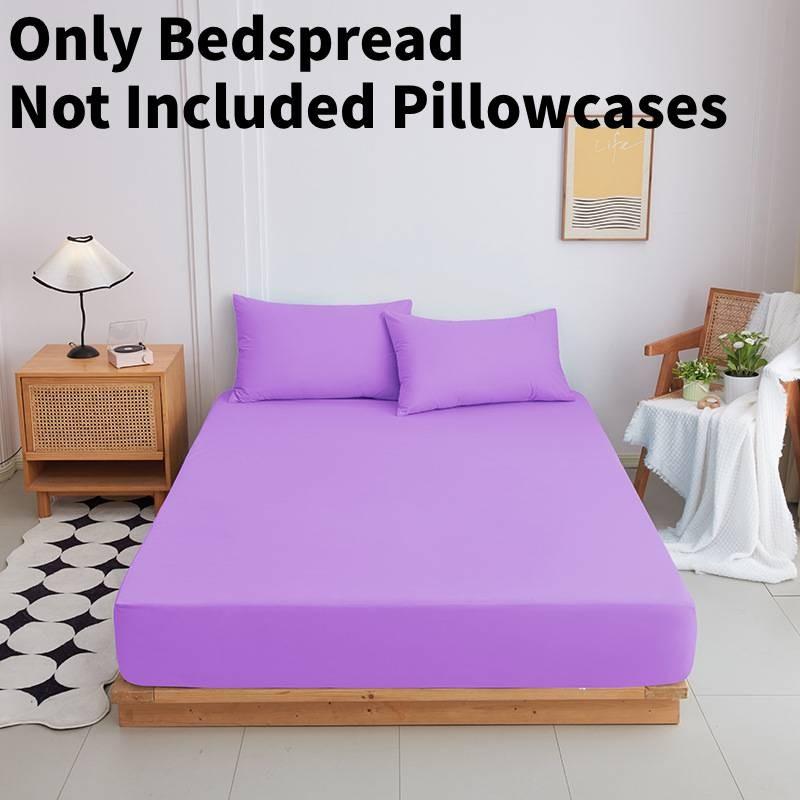 Color Mattress Solid Protector Pillowcase Bedspread Set Home Textile Accessories