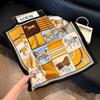 New silk scarf women's fashion versatile high-end small square scarf Korean version neck protection scarf spring and autumn retro scarf binding bag