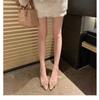 Fashion Womens Sandals with Flower Straight Buckle Strap Cose Toes Slim Heel Non Slip Versatile 2025 Summer Outdoor Mesh Fashion Sandals