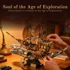 1979Pcs Retro Steamship/Mechanical Whale Ship Building Blocks Set With Lights, Desktop Ornament, Assembly Toy, Birthday Gift