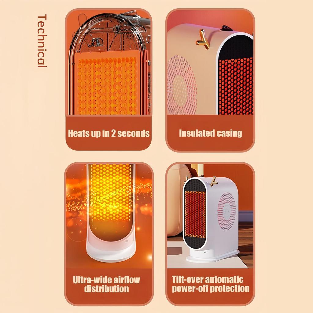 Small Heater Quiet Electric Overheat Protection Small Space Heater For Office Heating For Indoor Table Shelf Office Bathroom