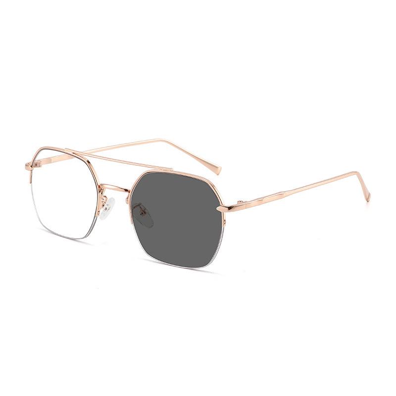 

2026 Color-Changing Half-Rim Non-Prescription Sunglasses: Fashionable, Versatile Day & Night Wear with Sun Protection.