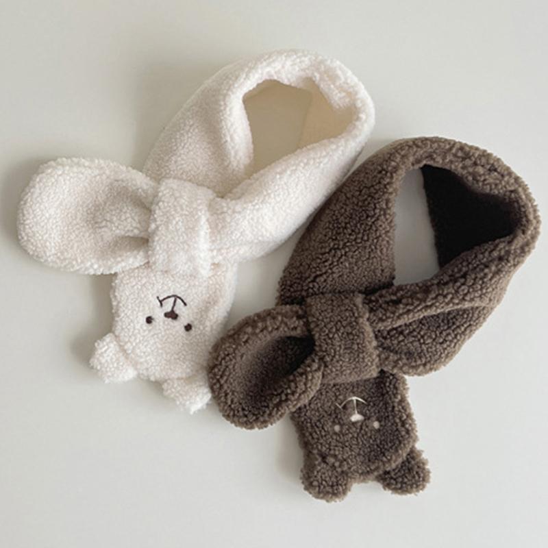 Cute Plush Baby Gloves Bear Embroidered Toddler Mittens Winter Thick Warm Cashmere Kids Full Finger Gloves