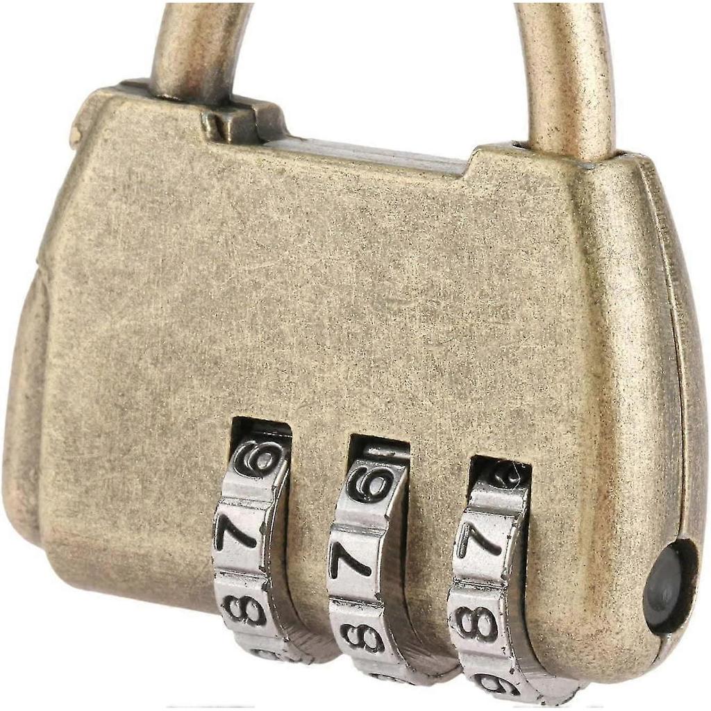 4 Pcs Antique 3 Digit Combination Lock Vintage Password Padlock (3 Digit)