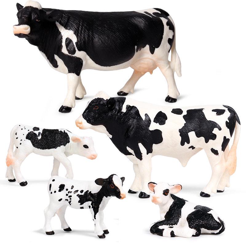 Children's Cognitive Animal Model Toy: Yellow Cow, Buffalo, Rhinoceros, Zebu, Bison, Bull Figurine.