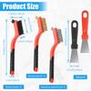 4/18 Pcs Wire Brush Set Brass Brush Gap Cleaning Brushes with 2 Scraper Small Wire Brush for Rust Paint Scrubbing Grime Cleaning