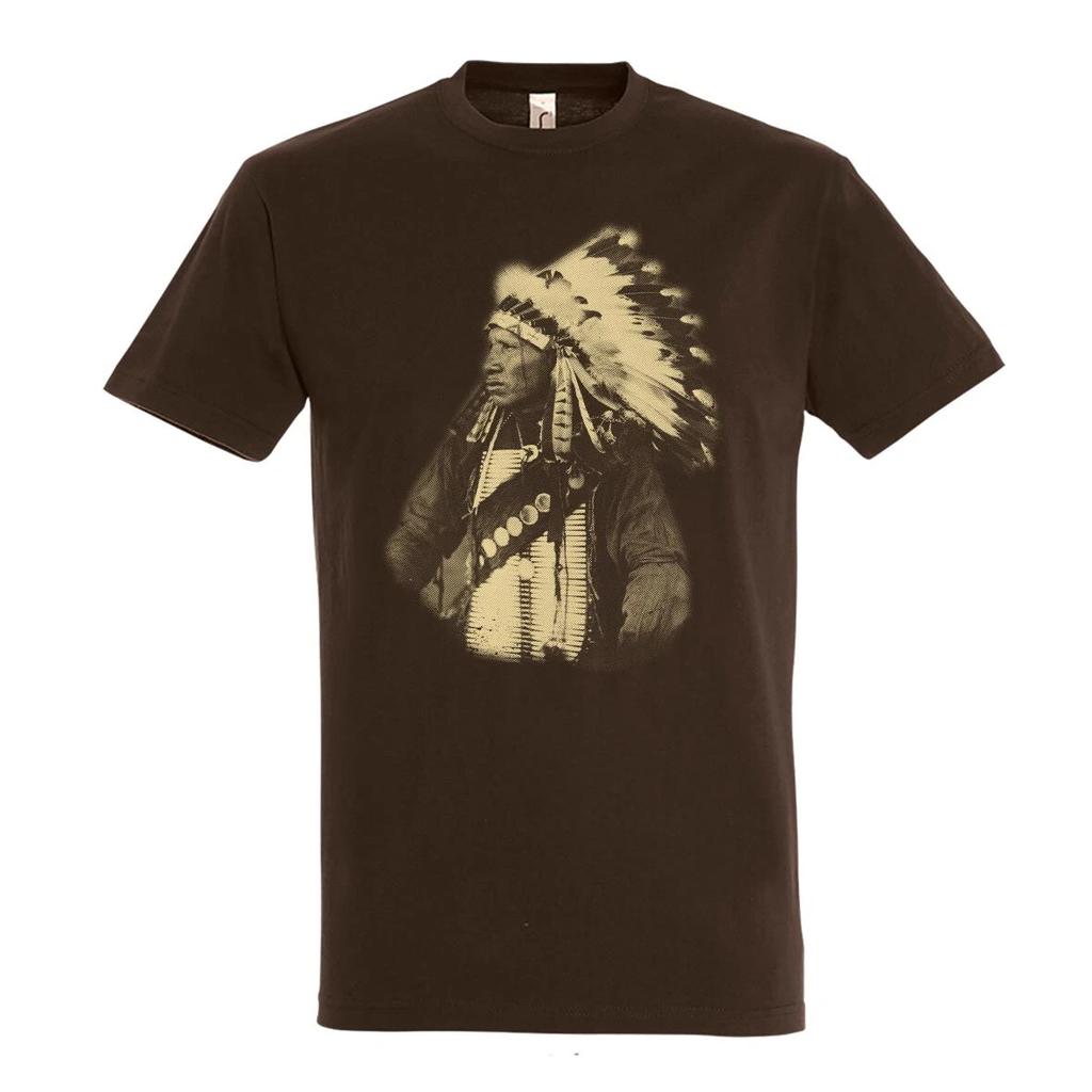 T-shirt Homme Natif Américain en Tenue Cérémoniale Lourd 190 g/m² Cadeau d'Anniversaire