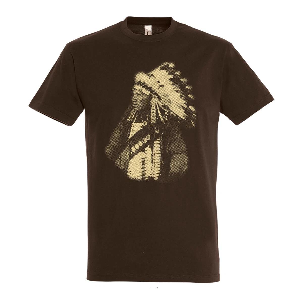 Native American - Man In Ceremonial Garb T-shirt Heavy 190 gsm Birthday Gift 3XL