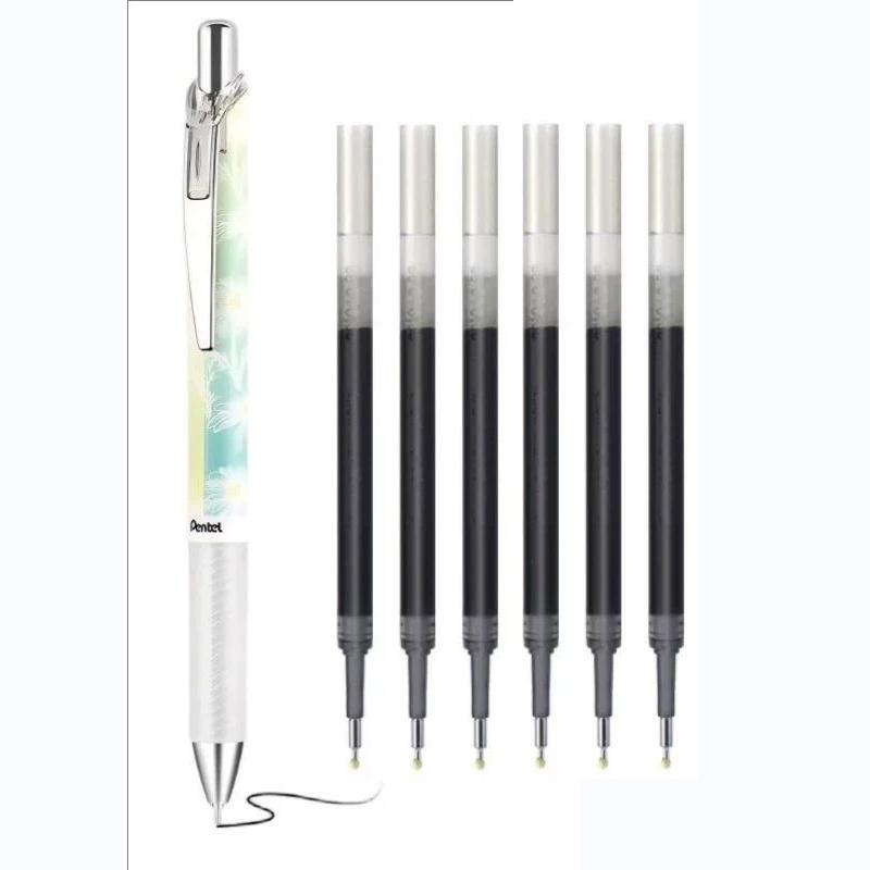 2026 New Japan Pentel Flower Limited BLN75TLSH ENERGEL 0.5mm Needle Tip Quick Drying Gel Pen Black Ink (as the picture,0.5mm)