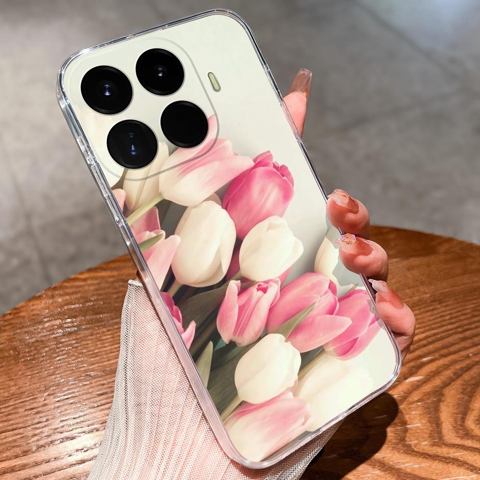 Case For Xiaomi17T 17Ultra Beautiful Flower Astronaut Anti-Fingerprint Transparent Shell For Xiaomi 17T 17 Ultra Coque Funda