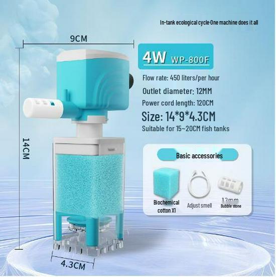 

Fish Tank Internal Filter & Anti-Backflow Siphon Pump with Oxygenation and Water Circulation