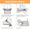 Baby Airplane Bed Foldable Anti-slip Strong Load Bearing Quick To Set Up Extra Fixing Strap Seat Extension Easy Storage