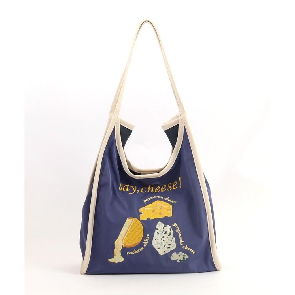 Cuco Motif Embroidered Tote BagA4 Size, 2513111048, Gray (012)