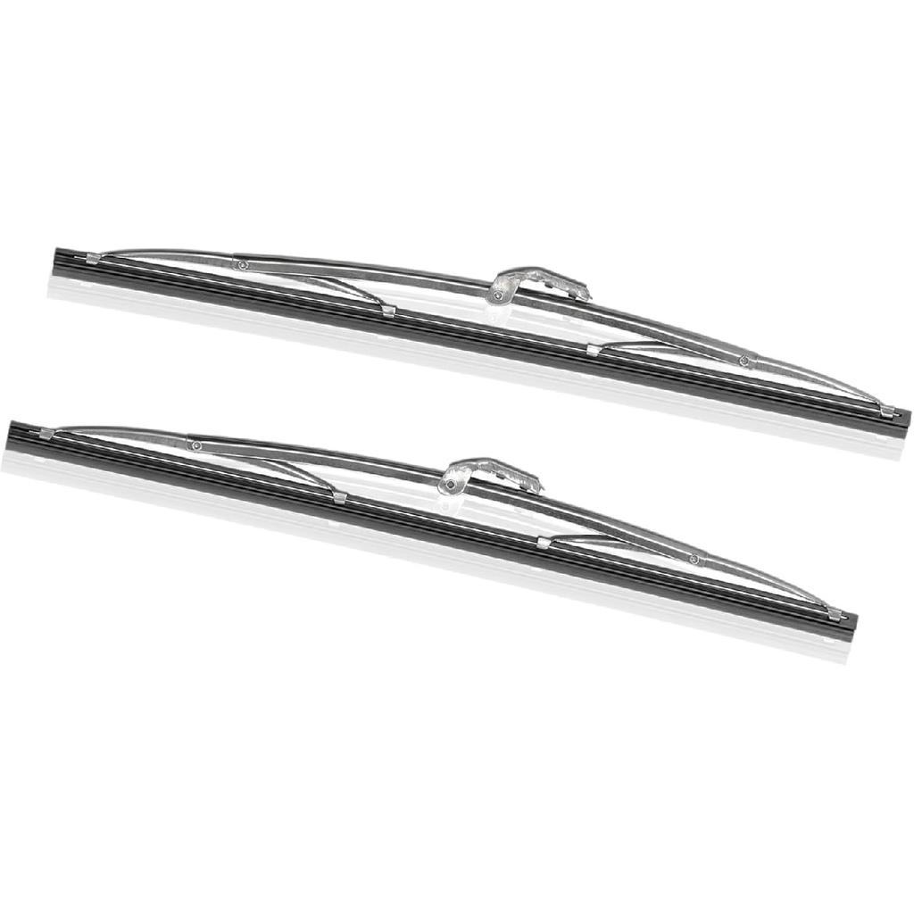 Front Windshield Wiper Blades, 12in/30.48cm Stainless Steel Polished Windshield Wipers Universal Quiet Wiper Blades for Auto Car