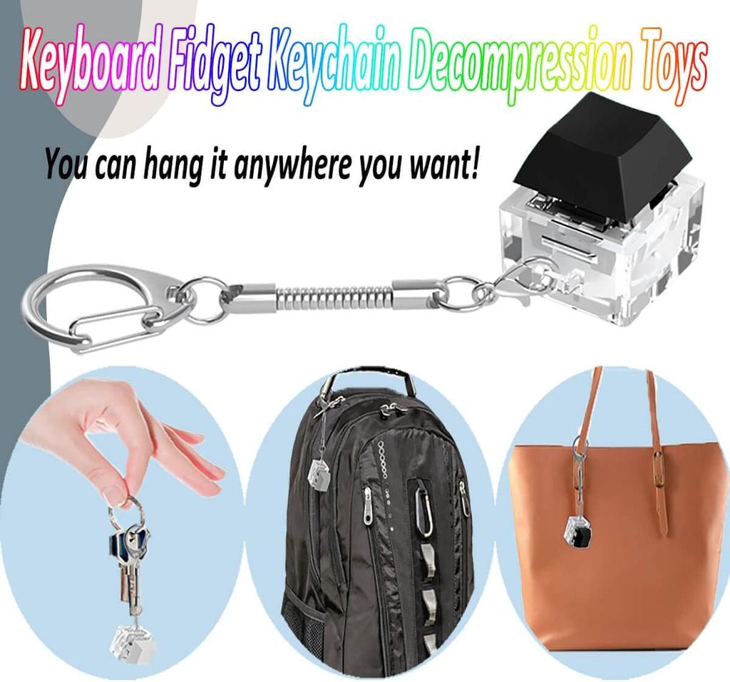 6/12 Stück Tastenkappe Clicker Fidget Spielzeug Tragbarer Schlüsselanhänger Erwachsener Büro Stressabbau Lustiges Fingerspitzen Dekompressions Gadget