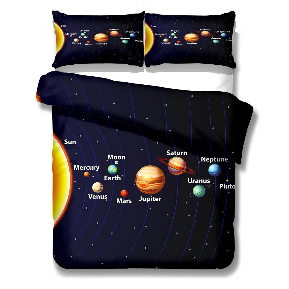 

Комплект постельного белья Sketch Galaxy Duvet Cover Set King Queen Double Full Twin Single Size EU single(135x200cm)