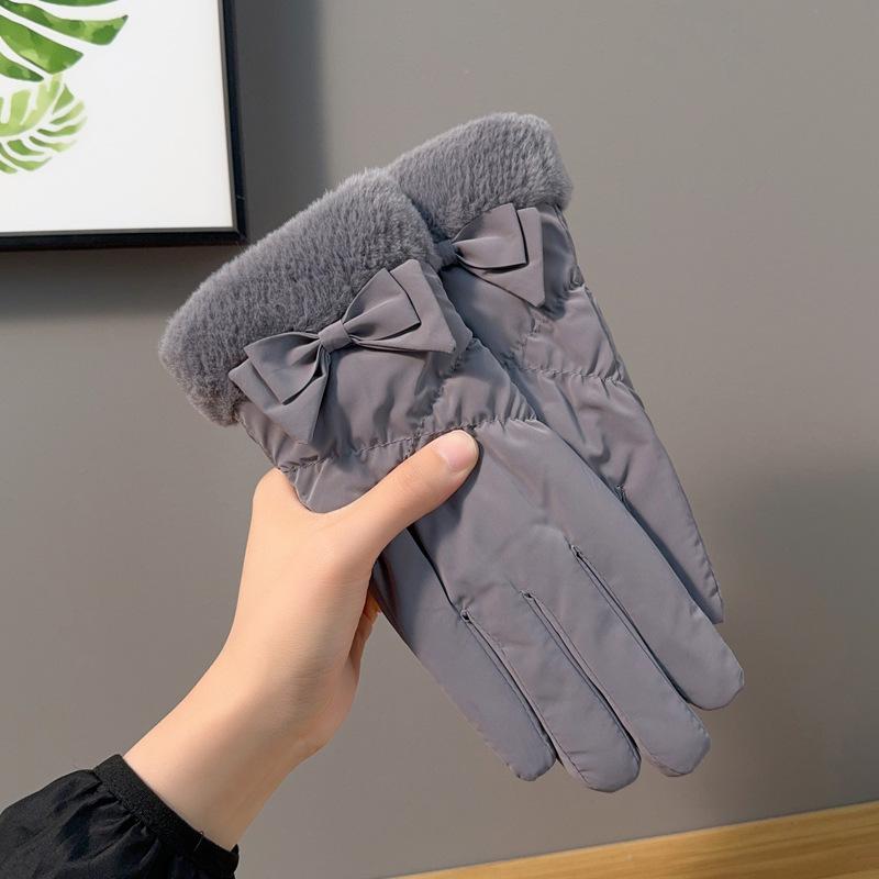 Gloves women autumn and winter velvet thermal cotton driving touch screen