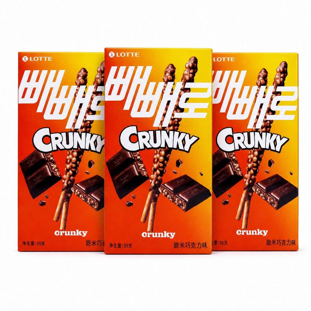 Lotte Pepero Crispy Rice Chocolate Biscuit Sticks 39g