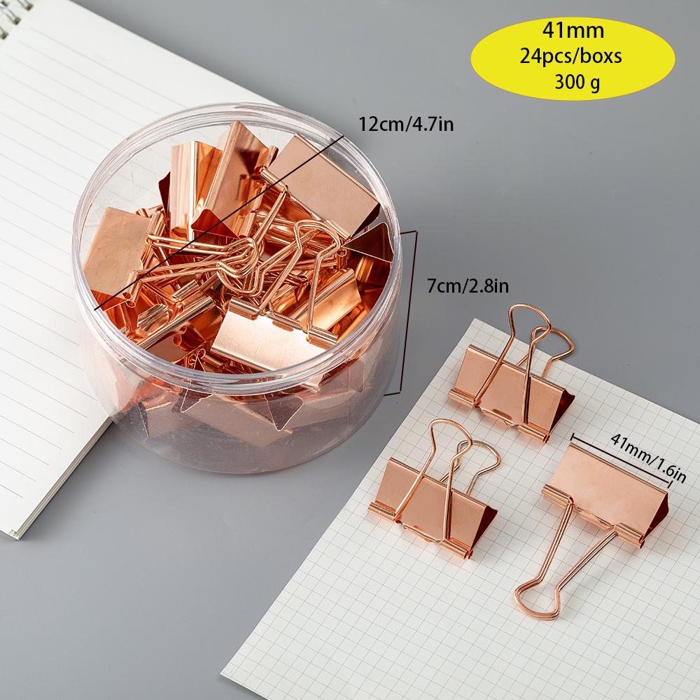 Gold Metal Long Tail Clip for Binder and Loose-Leaf Paper - Large Size for Students and Office Use