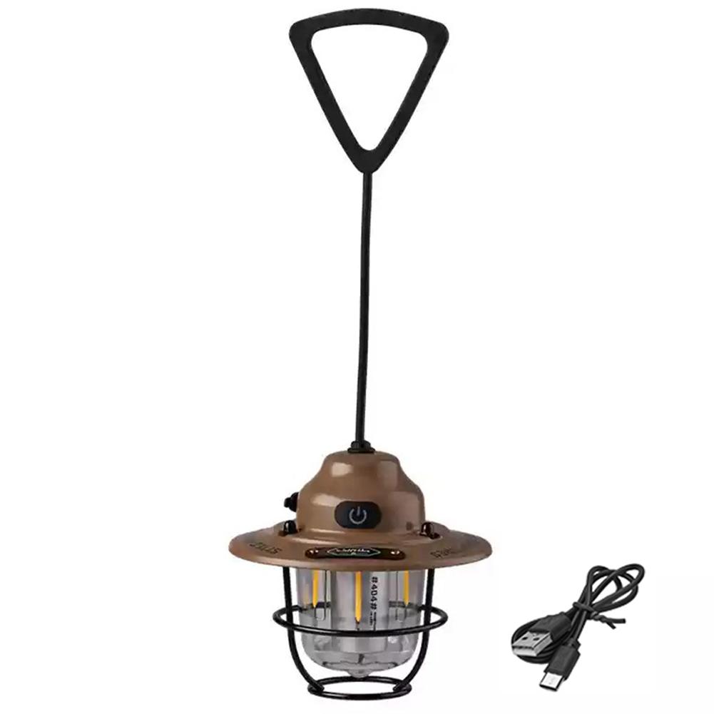 1-2PCS LED Tent Atmosphere Lamp 1200mAh USB Charging Retro Decorative Light IPX4 Waterproof Camping Lantern for Camping Hiking