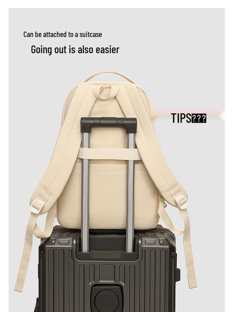 Stylish Solid Color Backpack for Middle and College Girls: Korean-Inspired, Large Capacity