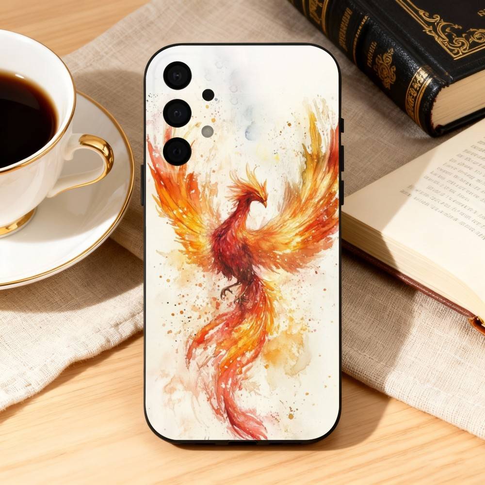 Cool Art Phoenix  Phone Case For Samsung Galaxy A73,A72,A71,A70,A53,A52,A51,Soft Silicone Black Cover