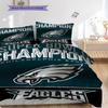 Philadelphia Eagles Pattern Bedding Quilt Set Quilt Cover Pillowcase Home Decoration Birthday Gift (1 * duvet cover + 2 * pillowcase, without core)