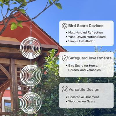 3/6/9Pcs Windspiel Anhänger Outdoor Dekoration Birdproofing Shiny Vogel Schutz Lösung Windmühle Reflektoren