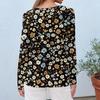 Women's Fashion Casual Long Sleeve  Print Round Neck Top