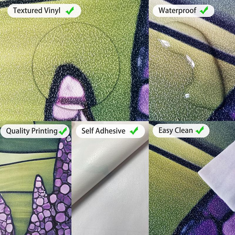 2PCS Imitation Leather Surface Vintage Refrigerator Decoration Retro Poster Collage Design 28.6x163cm