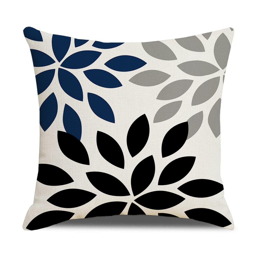 Daily Household Products Classic Simple Geometric Pillowcase Linen Office Cushion Waist Pillowcase
