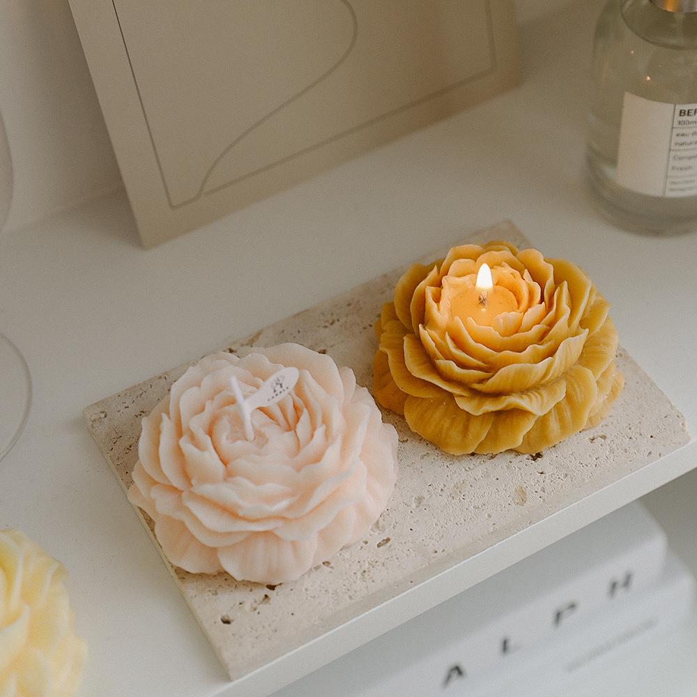 Peony Flower-Shaped Scented Candle Figurine - Ideal Gift for Teachers and Girls