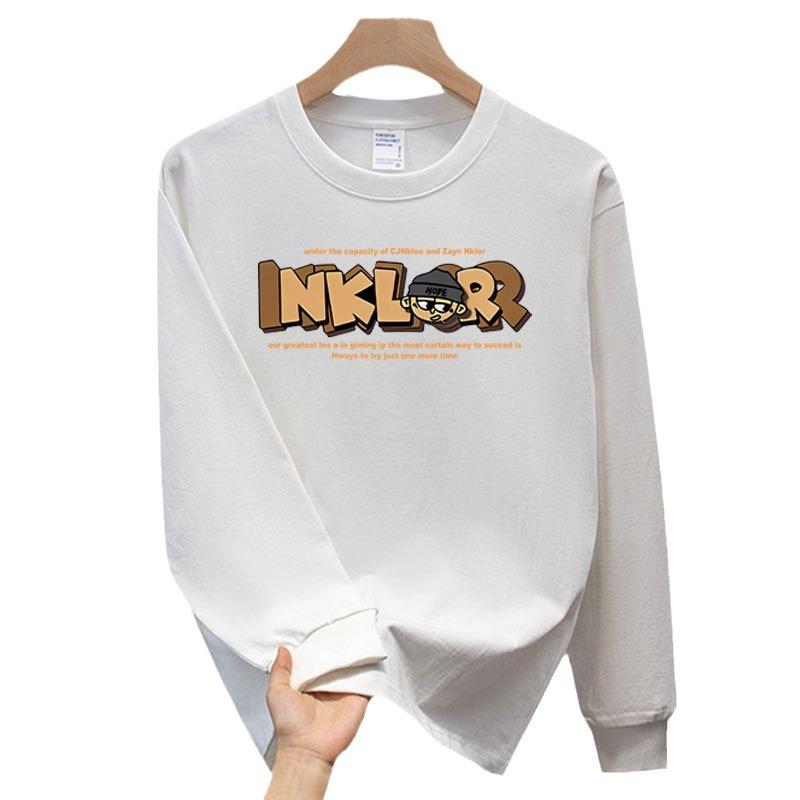 Spring And Autumn Ruffian Handsome Trendy Brand Loose Casual Heavy Long-Sleeved T-Shirt American Young And Young Men'S And Women'S Versatile Clothes