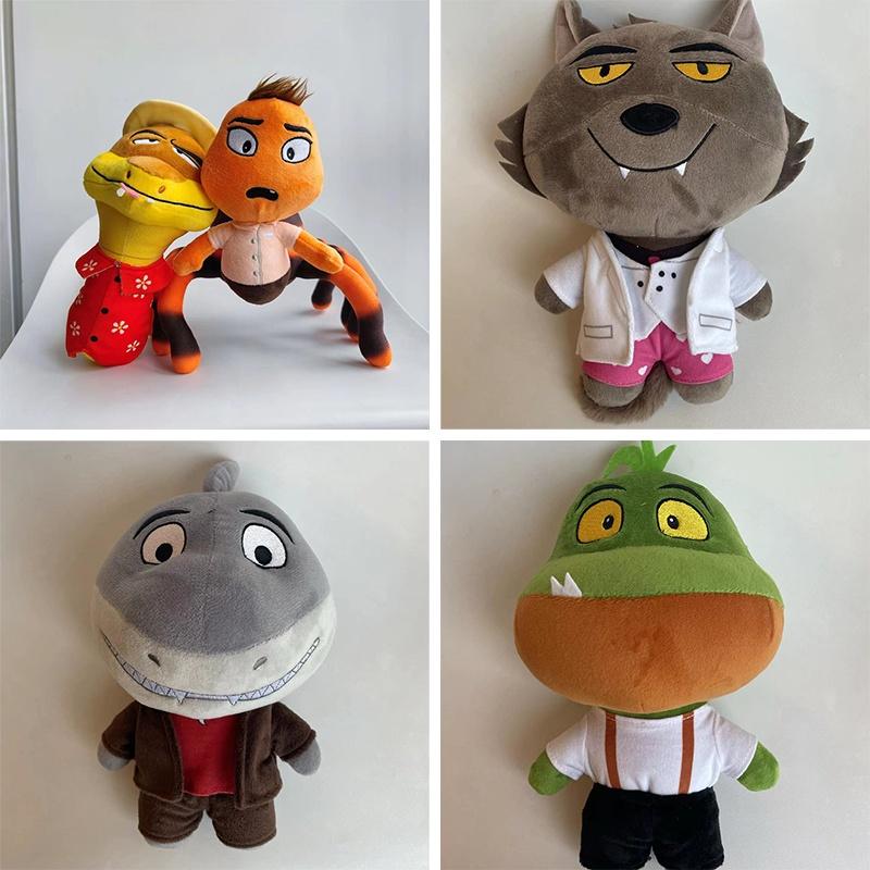 Soft And Durable 25cm Plush Toys The Bad Guys Chameleon Snake And Wolf Stuffed Dolls